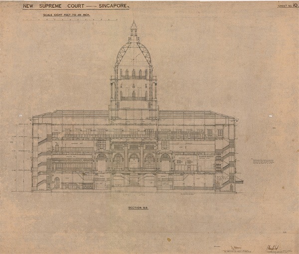 Elevation of the former Supreme Court building, 1939.