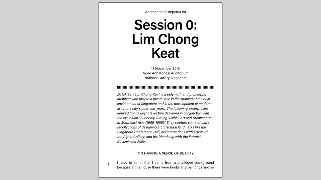 Session 0: Lim Chong Keat