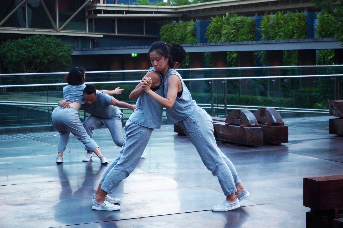 Dancers performing at the Roof Response to Danh Vo's Ng Teng Fong Roof Garden Commission