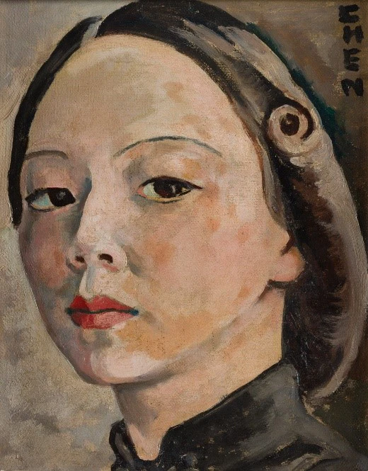 Georgette Chen, Self Portrait, 1946. Oil on canvas, 22.5 x 17.5 cm. Gift of Lee Foundation.  Collection of National Gallery Singapore. Image courtesy of National Heritage Board, Singapore