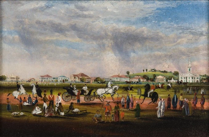 John Turnbull Thomson. The Esplanade from Scandal Point, 1851. Oil on canvas, 59 x 89 cm. Gift of Mrs. F. G. Hall-Jones. Collection of National Museum Singapore. Image courtesy of National Heritage Board, Singapore.