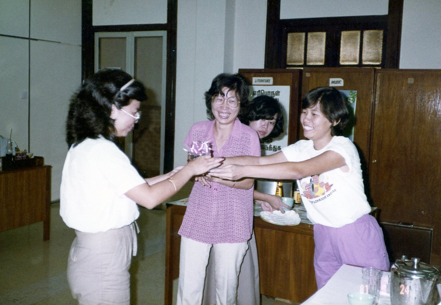 Ai Liang (far left) with colleagues from Ministry of Culture, 1981