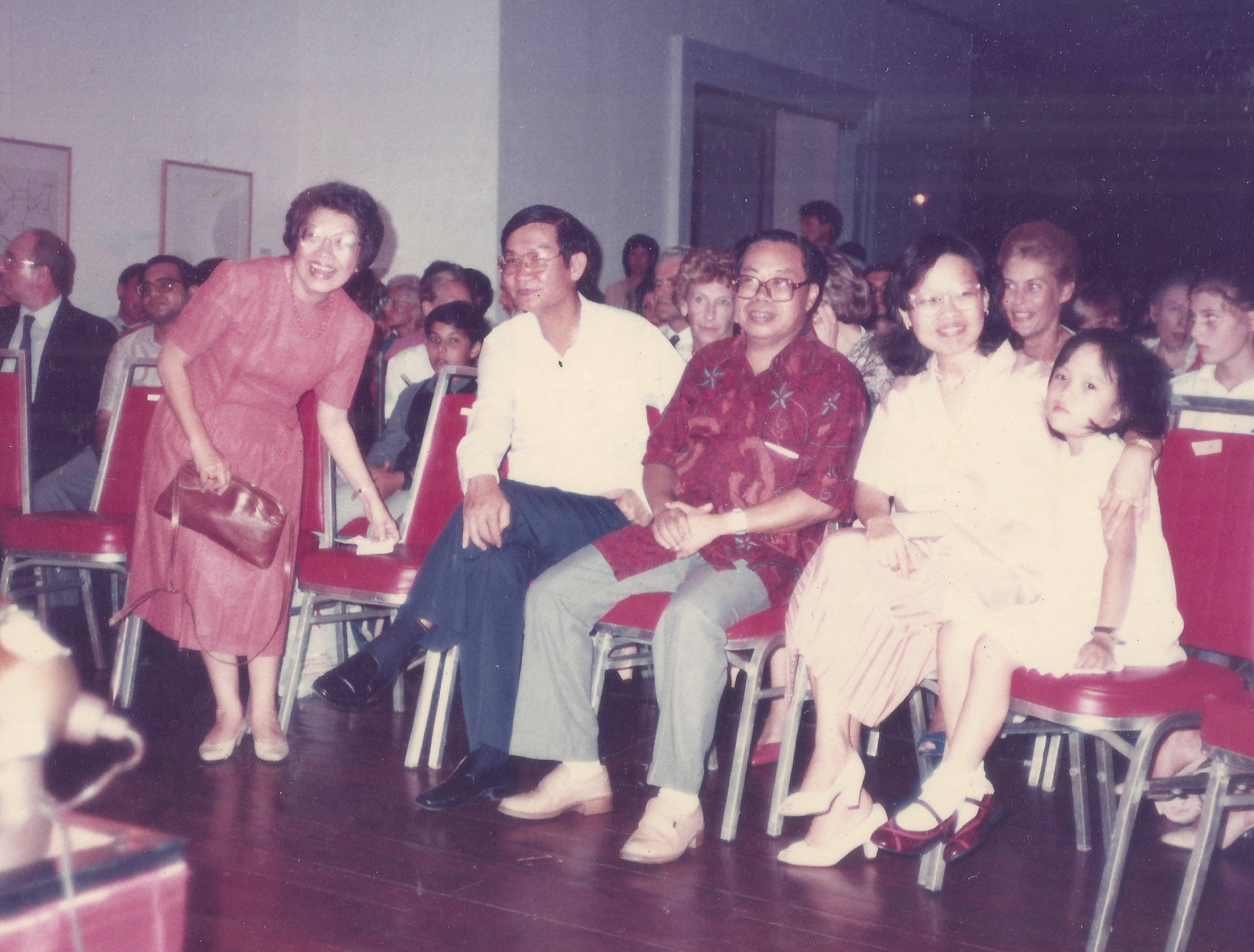 Juliana (right) at Friends of the Museum fashion show of ethnic dress. 1985/6