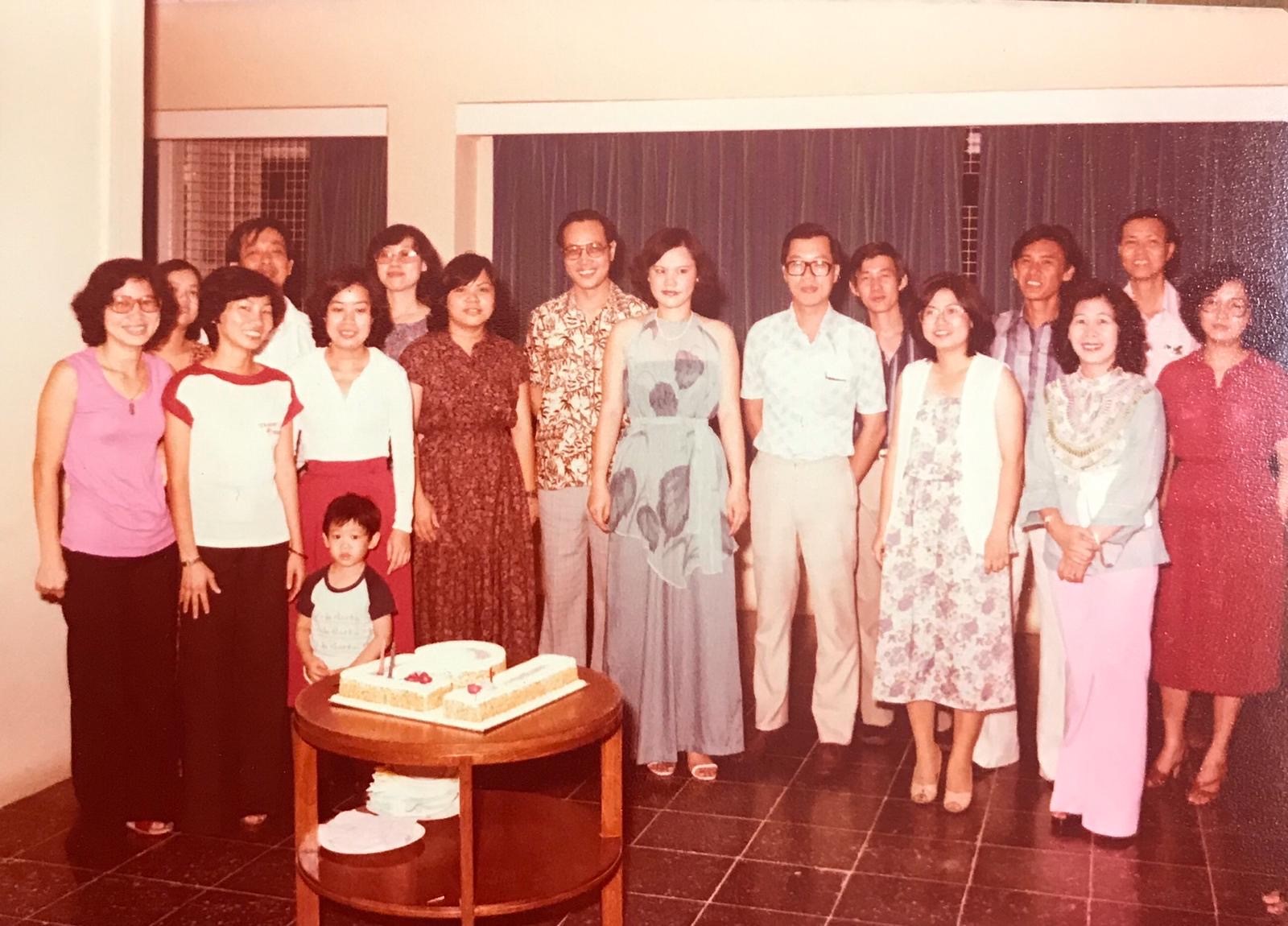 Mee Lian (far left) with colleagues from Ministry of Culture, 1981