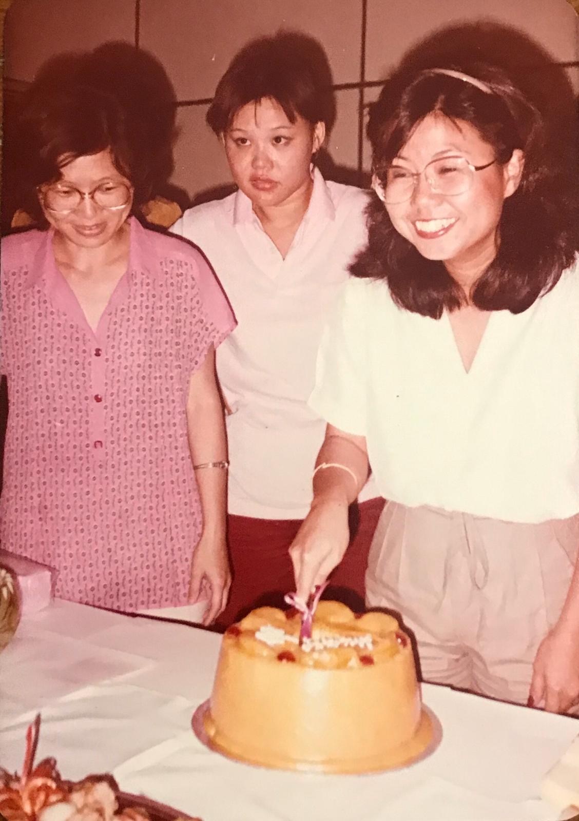 Mabel (right) with colleagues from Ministry of Culture, 1981