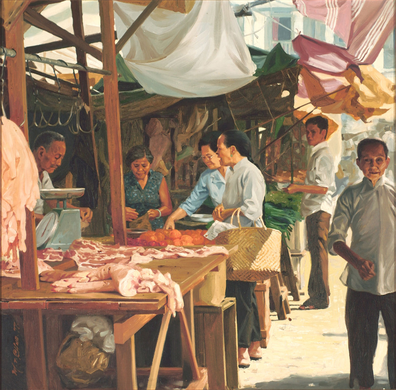 Amah Shopping in Chinatown (Pork Stall)